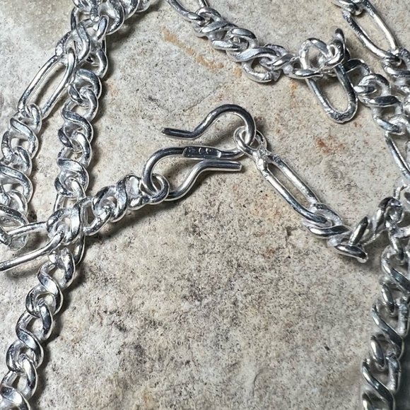 Turquoise and Silver Necklace 18 inch - Picture 3 of 3